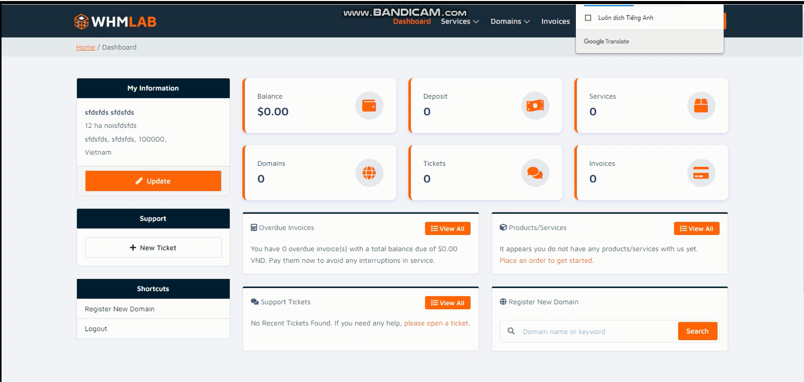 Mã Nguồn Bán HOSTING, VPS